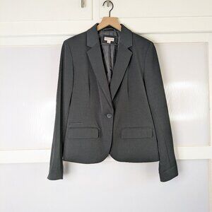 Merona Black Blazer Size 12 Career Office Interview Classic Modern Single Button
